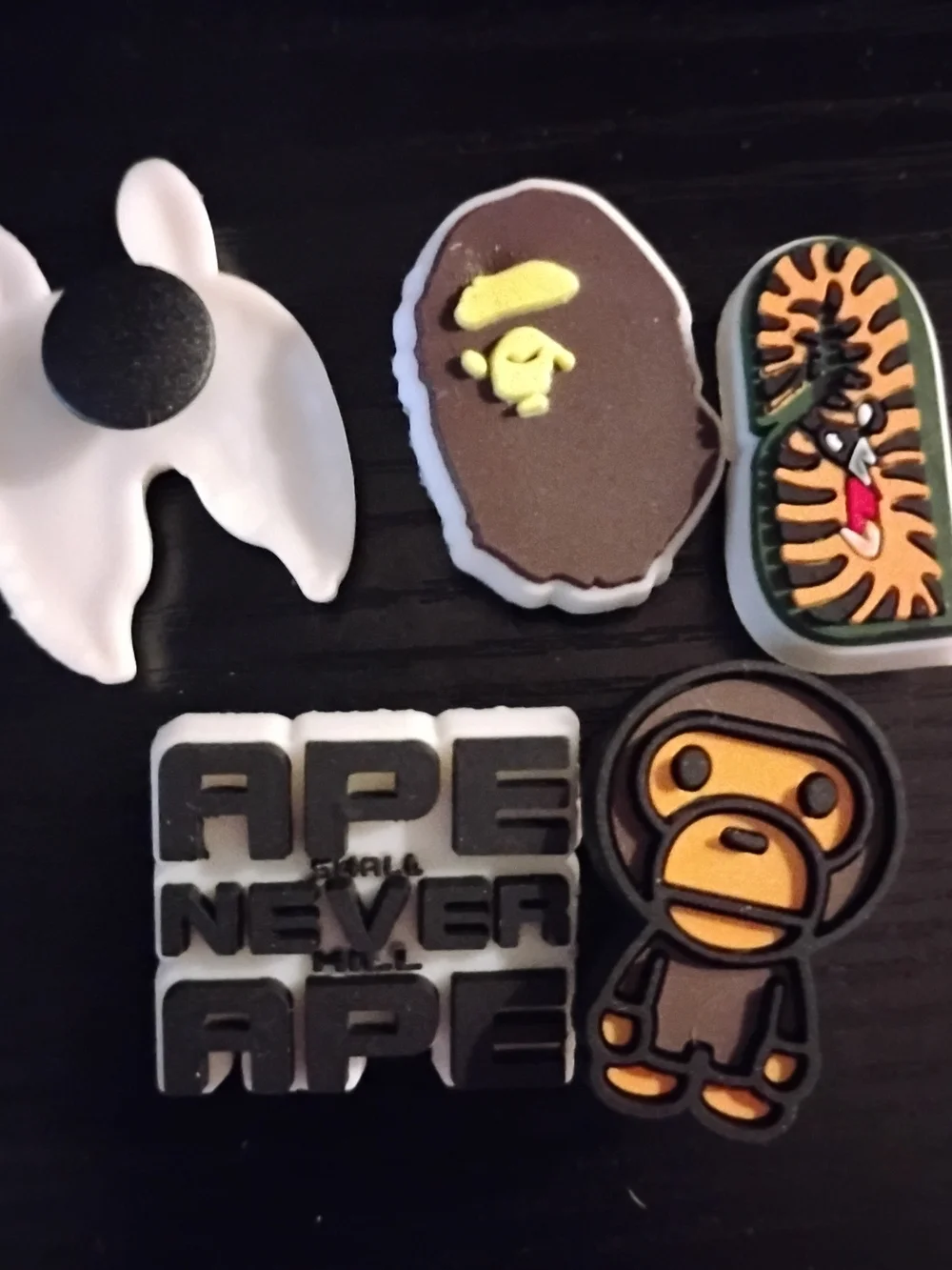 BAPE Multi-Color Reptile Toy Charms - Brown, Black, White, Orange